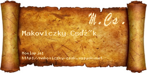 Makoviczky Csák névjegykártya